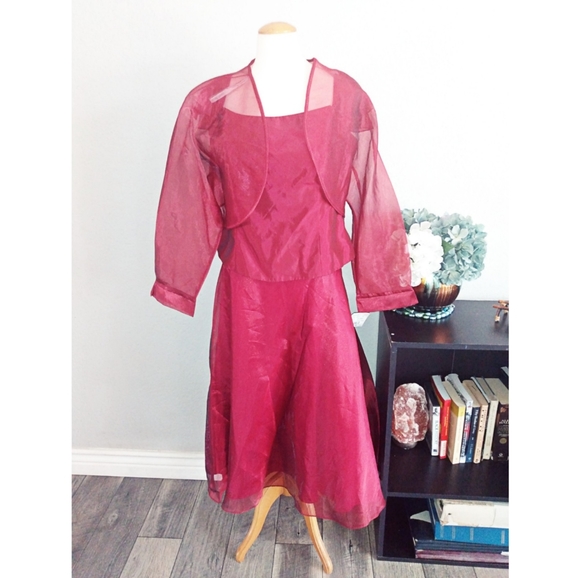 David's Bridal apple red corset short sleeve sz16 - Picture 7 of 7